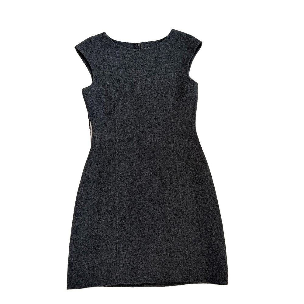 Theory Classic Woman's Wool Sleeveless Sheath Dress Gray Size 4 Capsule